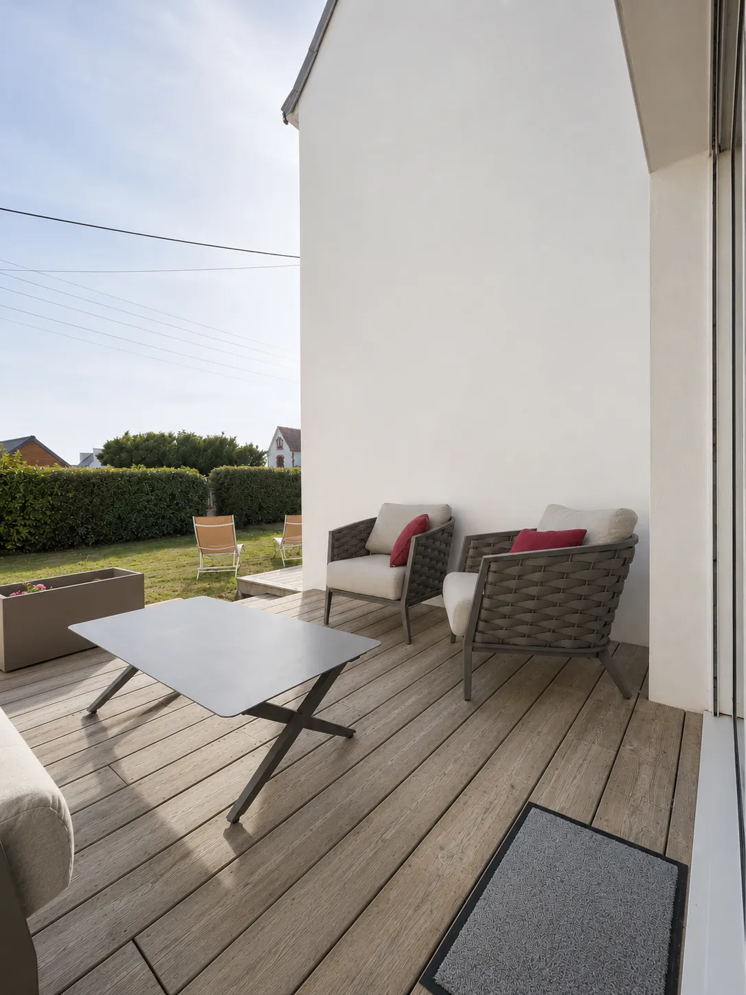 Terrasse de Ty Tan avec vue sur les phares, Penmarch