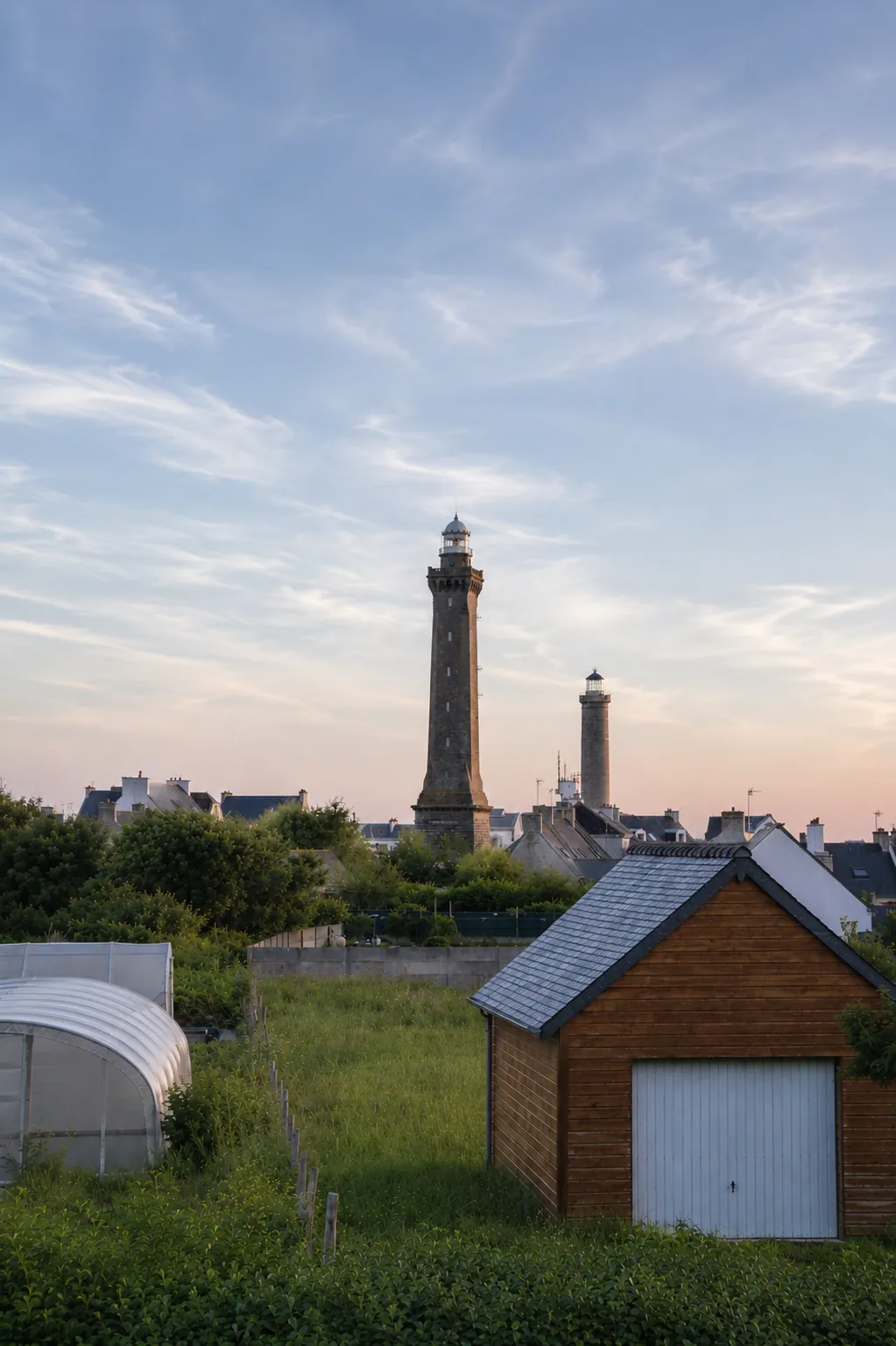 Vue sur le phare d'Eckmühl depuis Ty Tan, Penmarch